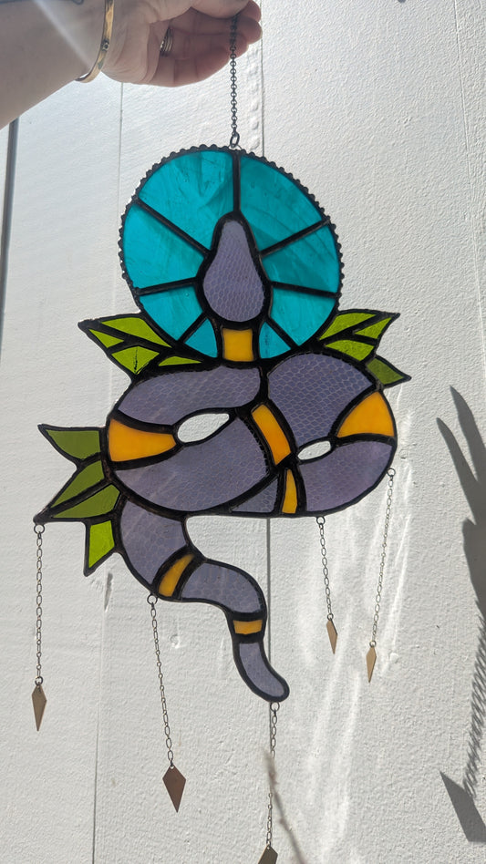 Snake with real pressed snake skin