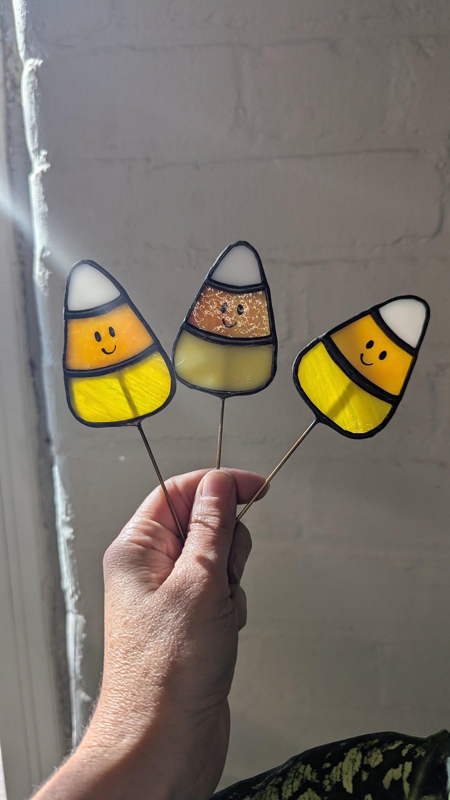 Candy Corn Plant Stakes