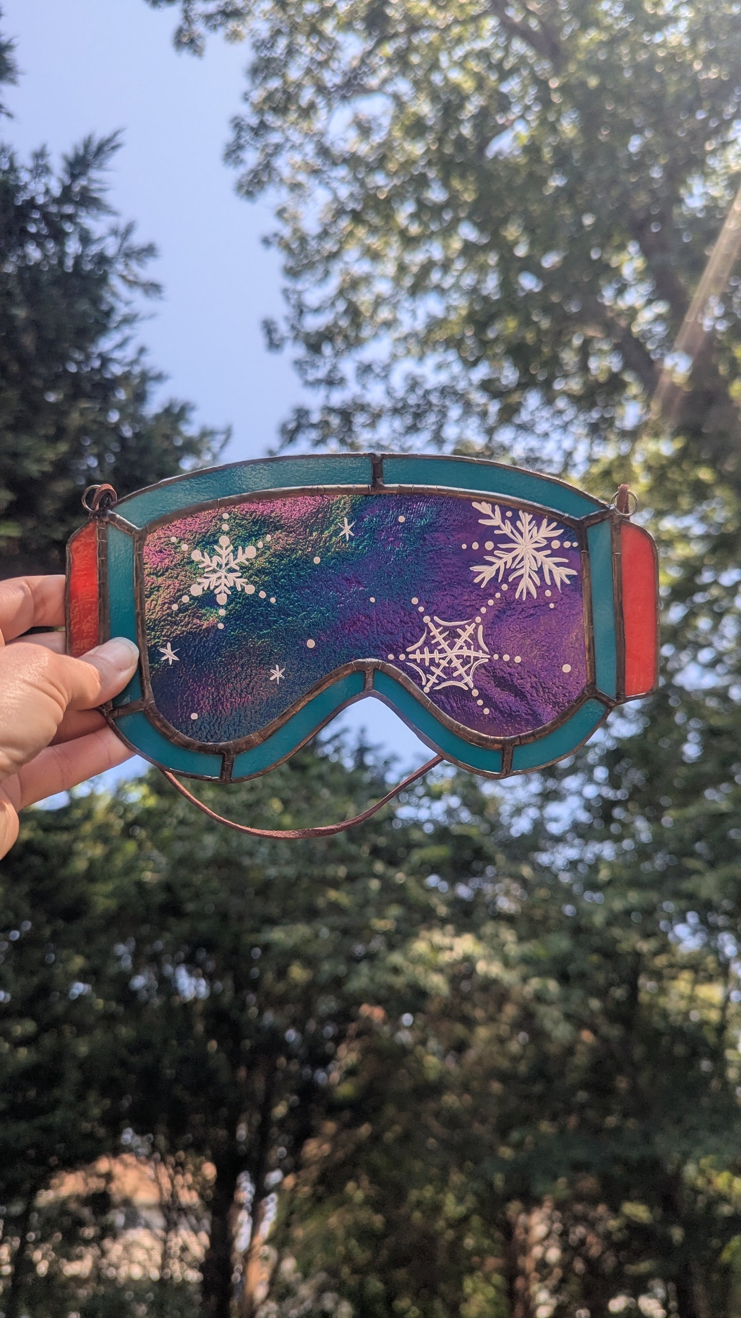 Snowy Ski Goggles