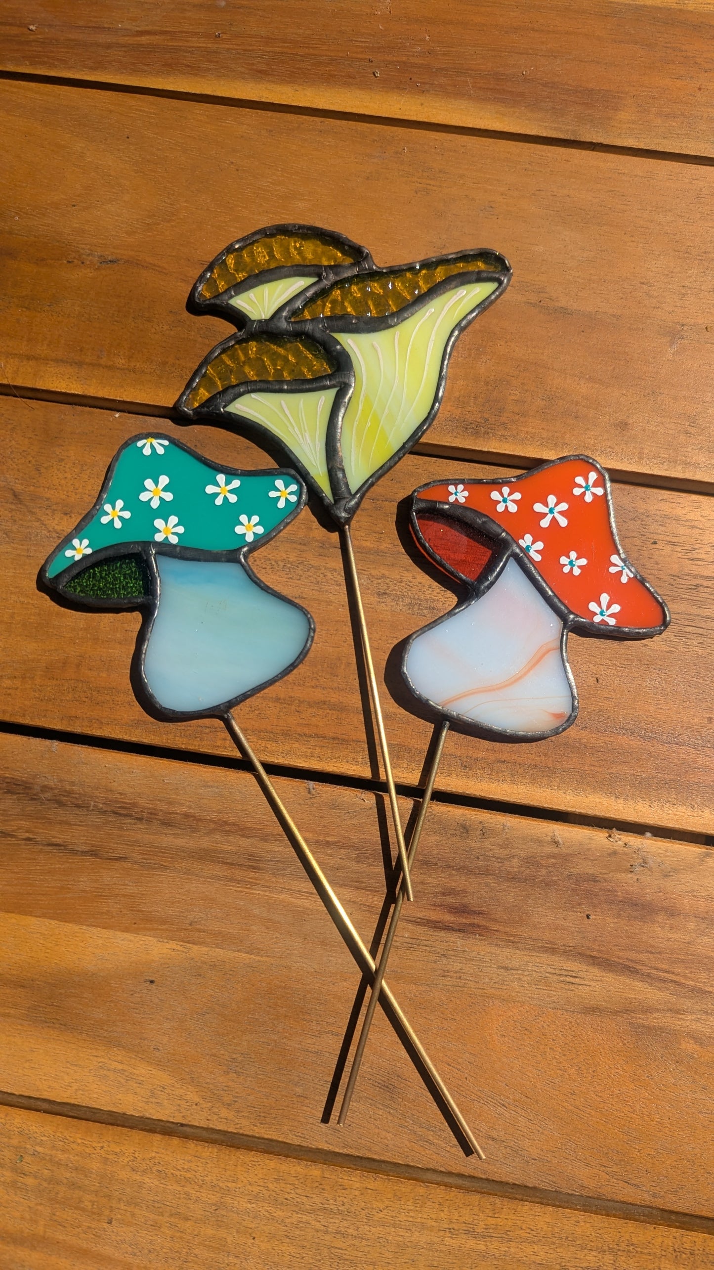 Blue Shroomie Plant Stake