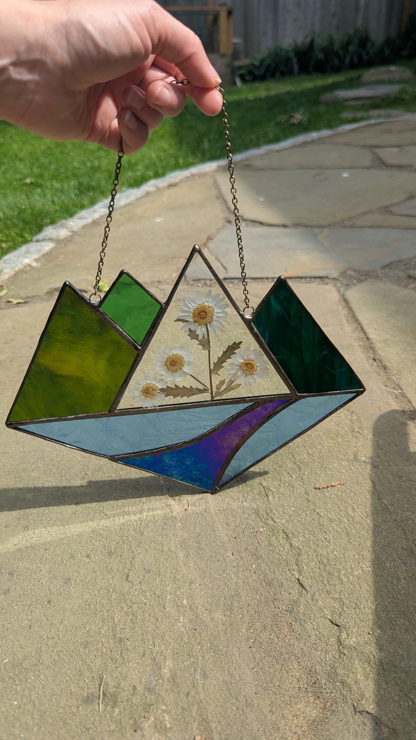 Pressed Flower Mountain Piece
