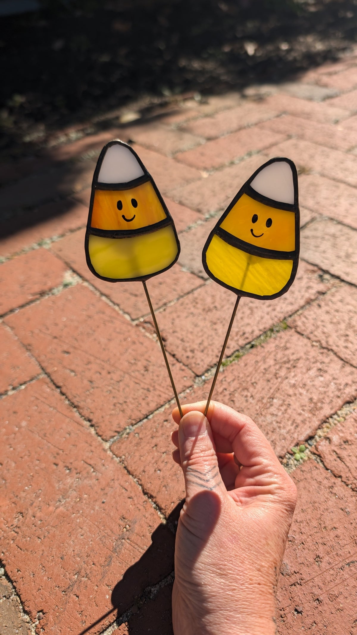 Candy Corn Plant Stakes